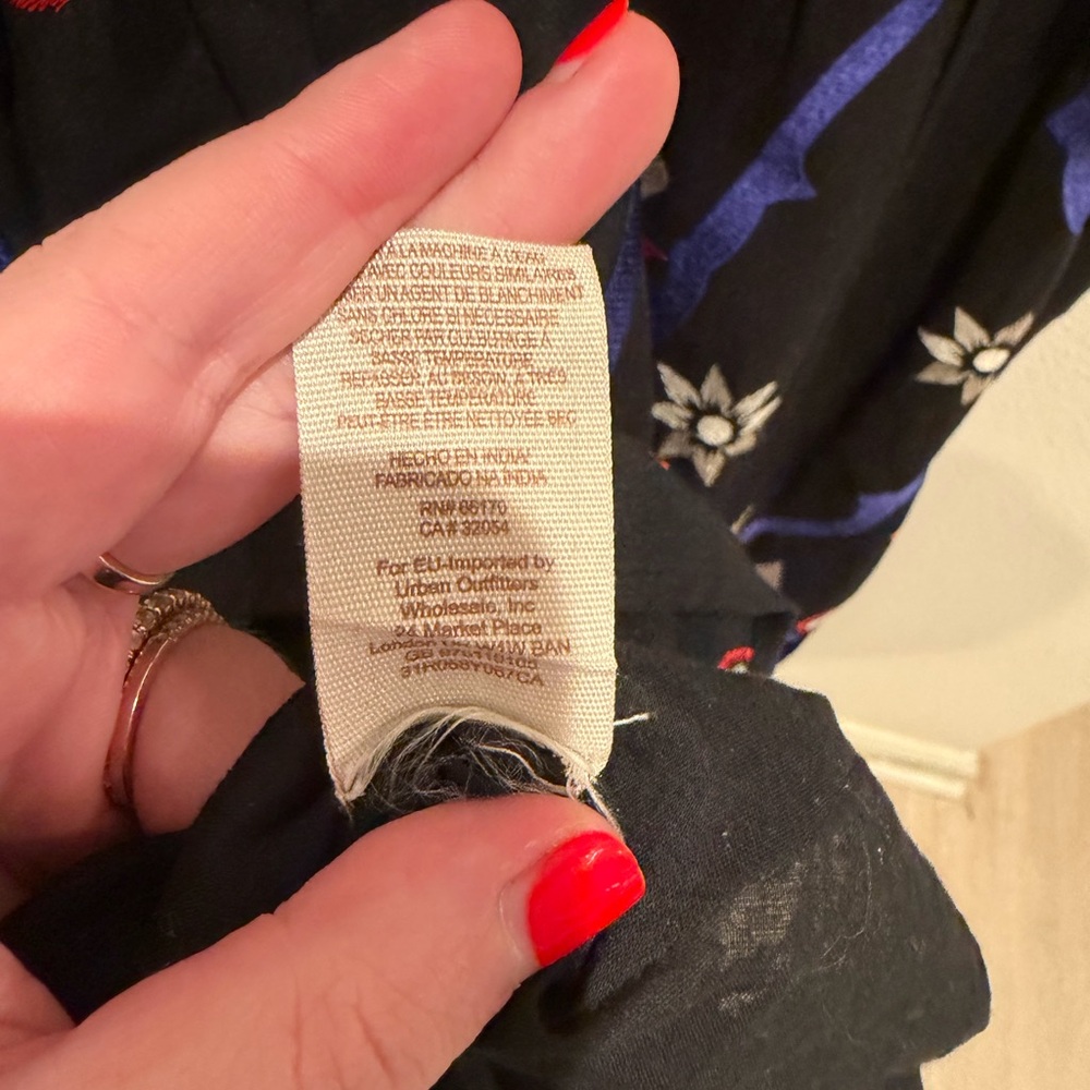 Free People embroidered Black blue Red Floral Mini Dress - Picture 7 of 7
